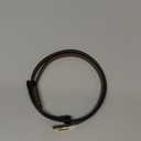 Women Skinny Leather Belt Solid Color Alloy Turn Lock Adjustable Waistband for Dresses Jeans Coats (Black+caramel)