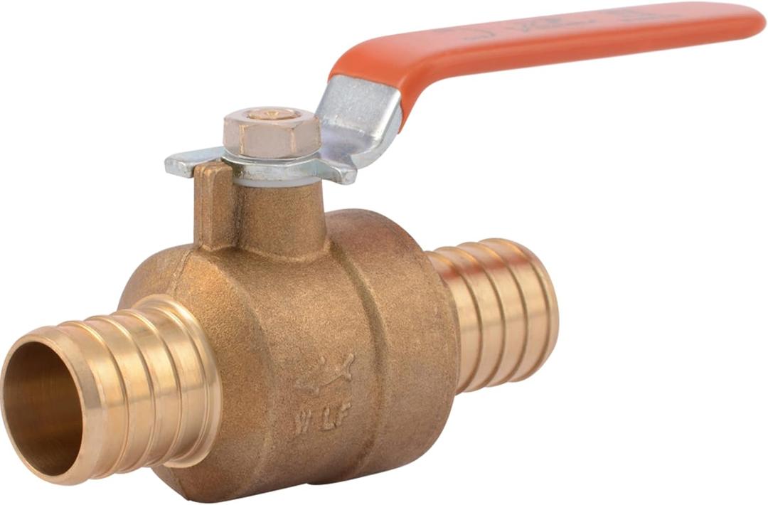 SharkBite 1 Inch Crimp Ball Valve, Brass Plumbing Fitting, PEX Pipe, PE-RT, 22463LFA