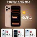 PDDKISS 2 Pack Privacy Screen Protector for iPhone 17 Pro Max | 2 Pack Camera Lens Protector Black Anti Spy Tempered Glass (2025) 6.9 inch