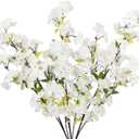 3 Pcs Cherry Blossom Branches for Vase Long Stems Artificial Flowers Spring Summer Decor White Faux Silk Cherry Blossom Branches for Home Wedding Party Table Centerpieces