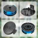 20115E-B 0.065" Dual Line Replacement String Trimmer Line Spool Compatible with Harbor Freight 20115E-B Bauer Corded 5.5 Amp 15 Inch String Trimmer, 27ft (4 Spool+1 Cap)