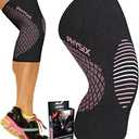 PHYSIX GEAR Knee Support Brace - Premium Recovery & Compression Sleeve for Meniscus Tear, ACL, MCL Running & Arthritis - Best Neoprene Stabilizer Wrap for Crossfit, Squats & Workouts (Single Pink M)