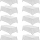 VidaFete Table Cloth 10 Pack 90 * 156inch Rectangle Tablecloth Polyester, Stain Wrinkle Resistant Polyester Dining Table Cover for Kitchen Dinning Party Wedding Rectangular Tabletop Decoration(White)