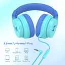Bila Kids Headphones, Wired Over Ear Headphones with Microphone, Volume Limiter for Girls & Boys, Foldable for Learning & Entertainment