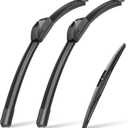 Raidbee 16"+16" Windshield Wiper Blades with 12" Rear Wiper Blade Automotive Replacement Set for Jeep Wrangler JL 2021 2020 2019 2018 Genuine OEM Quality (Set of 3)