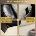 Front Car Seat Covers for Subaru,Leather Waterproof Seat Protector Custom Fit Subaru Outback Forester Crosstrek Impreza Legacy Ascent WRX,2 Pack,Off-White