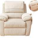 vctops 3 Pieces Sherpa Fleece Sofa Armrest Cover for Recliner Chair with Storage Pockets Non Slip Headrest Cover Fuzzy Couch Cover for Dogs Washable Furniture Protector (Cream,1 Seat)