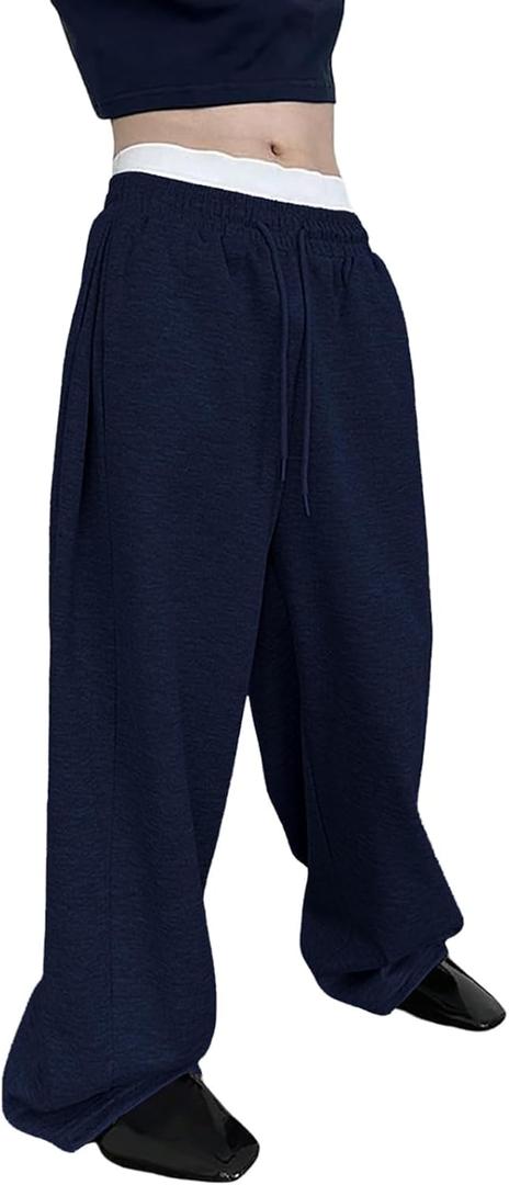 Landtown Men's Baggy Lounge Pants Cotton Sweatpants with Elastic Drawstring Waist with Pockets, Size M