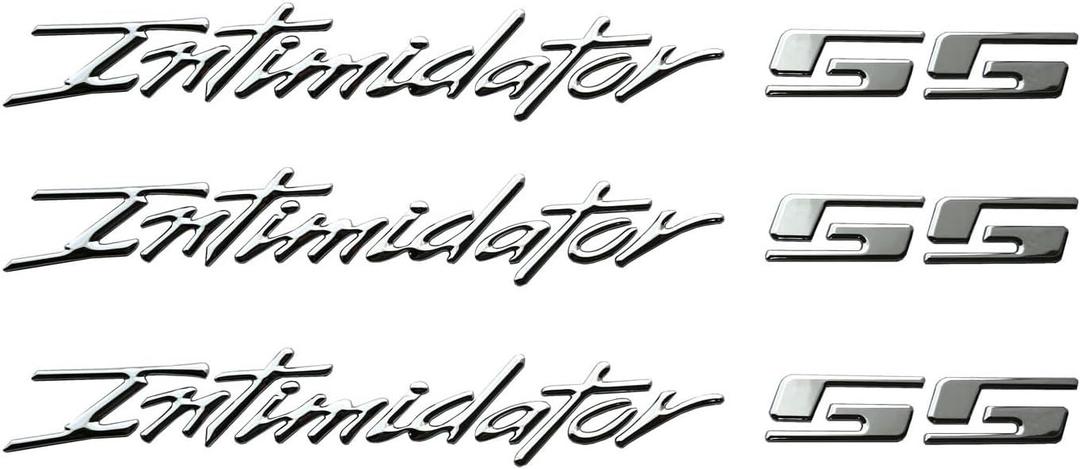 3Pcs Intimidator SS Emblems Domed Badge 3D Decal Sticker Letter Compatible with Chevy Silverado 88980874 17 Inches Long (Chrome)