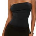 SOLY HUX Women's Sleeveless Halter Bodysuit Open Back Body Suits Sexy Party Slim Fit Backless Tops (Medium, Pure Black)
