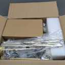 36" Gold Dining Room Light Fixture, No Assembly Required 6-Lights Kitchen Chandelier for Dining Room with White Fabric Shade, Chandelier Ceiling Light Fixture for Kitchen Island Bulb Not Included