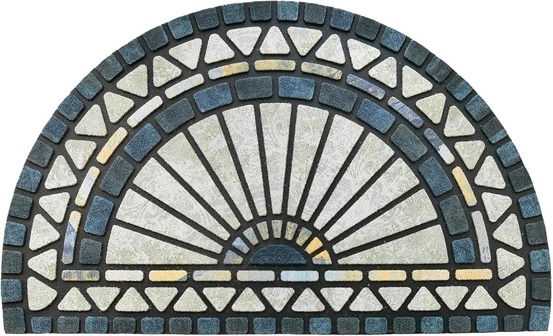 CHICHIC Welcome Door Mat 18 x 30 Inch Front Doormat Outdoors for Home Entrance Outdoors Mat for Outside Entry Way Doormat Entry Rugs, Heavy Duty Non Slip Rubber Back Low Profile, Blue Green CHICHIC Welcome Door Mat 18 x 30 Inch Front Doormat Outdoors for Home Entrance Outdoors Mat for Outside Entry Way Doormat Entry Rugs, Heavy Duty Non Slip Rubber Back Low Profile, Blue Green