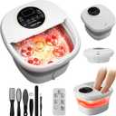 Electric Pedicure Foot Spa with Bubble and Heat,Collapsible Foot Soaking Tub with Remote Control,Pedicure Tools for Feet and Automatic Foot Massager,Foot Bath Soak Tub