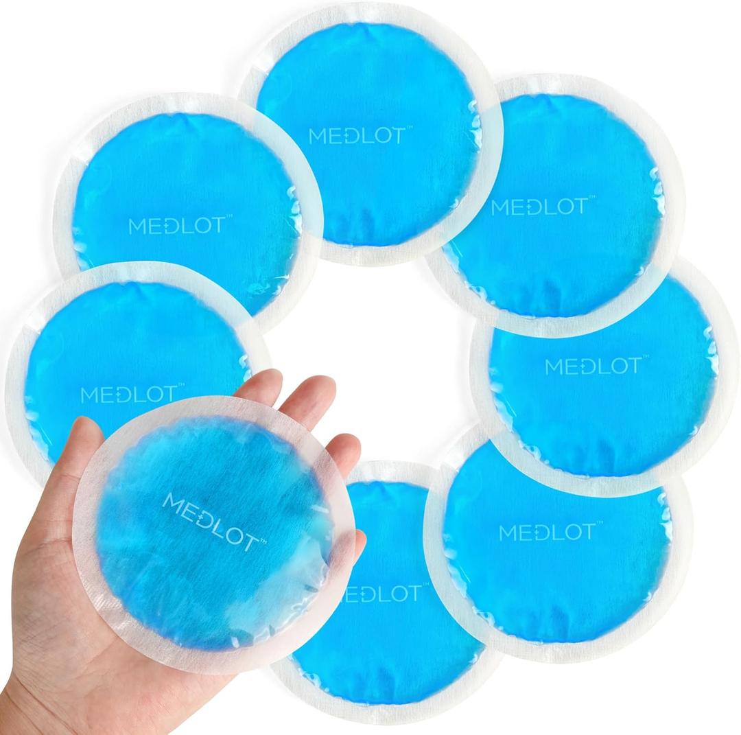 LotFancy Ice Pack for Injuries Reusable, 8 Small Gel Heating Cooling Pads with Cloth Backing, Hot Cold Therapy for Eyes After Surgery, Face, Breastfeeding, Wisdom Teeth, Jaw, Headache, Sinus Relief
