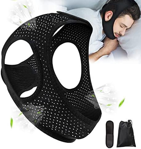 Forzacx Anti Snore Chin Strap - Breathable Chin Strap Snoring Solution, Effectively Reduce Snoring, Non-Stick Hair, Don't Fade - Black