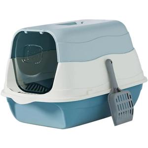 Cat Litter Box, Hooded Cat with Lid Fully Enclosed Cat Toilet Removable Sandbox Kitty Litter Tray with Front Door Flap for Small Cat Pet Kitty Accessories,19.69" L x 13.39" W x 12.99" H