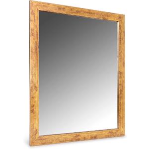Decorative Wall Mirror Hangs Horizontal and Vertical Rectangular Standard Frame 16" x 20" (Gold)