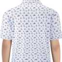 Golf Shirts for Boys Short Sleeve Moisture Wicking Dry Fit Performance Kids Youth Sport Funny Print Boy Polo Shirts (XL)