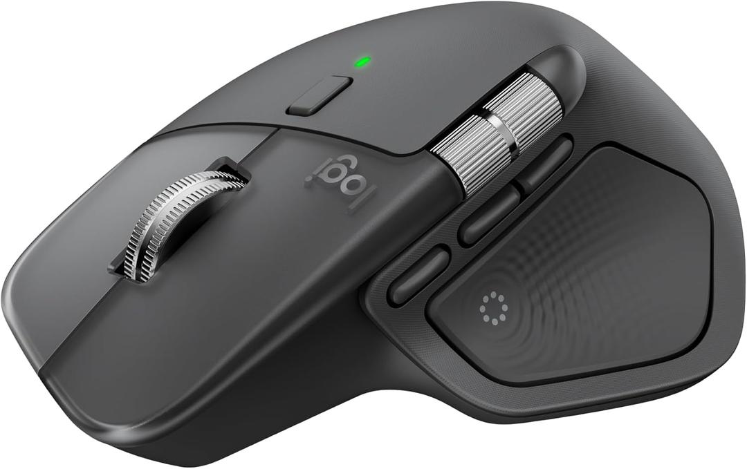 Logitech MX Master 4, Ergonomic Wireless Mouse with Advanced Performance Haptic Feedback, Ultra-Fast Scrolling, USB-C Charging, Bluetooth, Windows, MacOS - Graphite