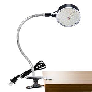 20W WangJiaTai Clip-on Light, LED Work Light with Flexible Gooseneck and Clip Base, Shop Tool Lamp for Lathe, Work Bench, Sewing Machine, Grill, Industrial Lighting, Small areas Bright Lights, 2000Lumen