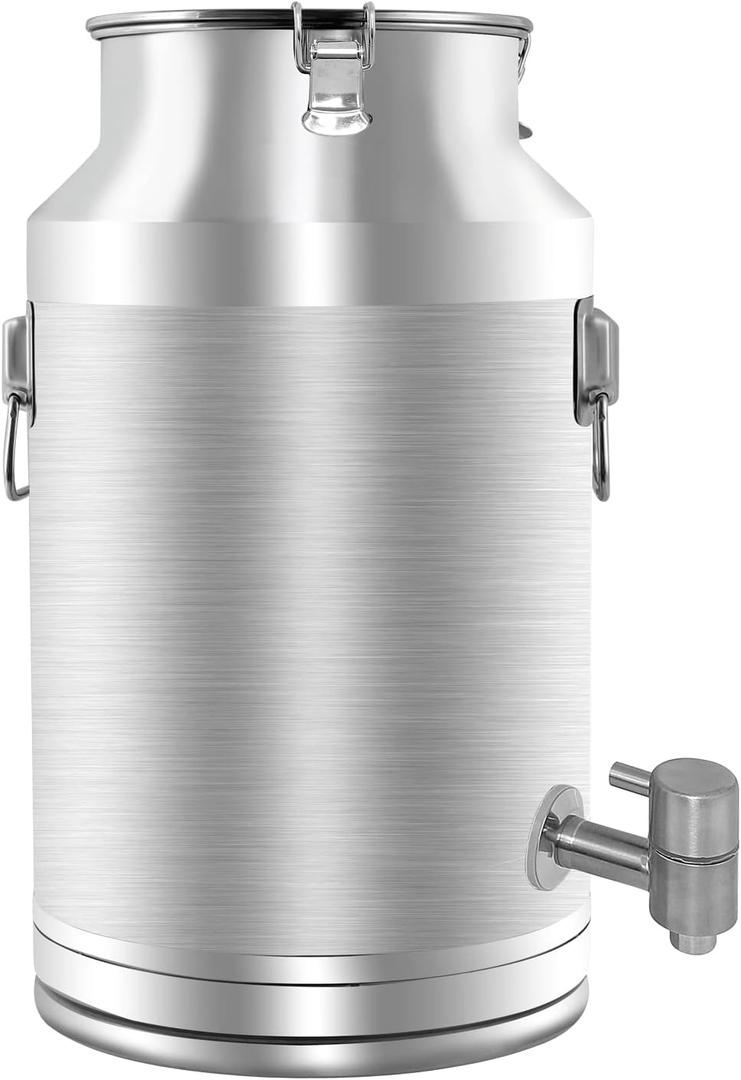 304 Stainless Steel Milk Can35L Milk Bucket Wine Pail Bucket 9.25 Gallon Milk Can Tote Jug with Sealed Lid Heavy Duty for Milk and Wine Liquid Storage