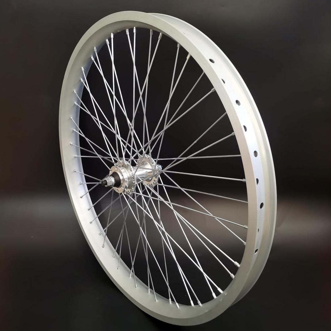 26 inch x 1.85 Heavy Duty Bicycle Rear Wheel Rim 12 Gauge, Double Wall Aluminum Alloy 48 Spokes Wheel, 26" Bike Rear Rim 135mm (Silver) Disc Brake