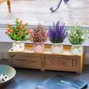 Yoratee 4pcs Artificial Pot Flowers Small Fake Plants with Pot Mini Potted Plants for House Office Tabletop Decoration