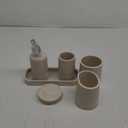 Bathroom Accessories Set, 4 Piece Bathroom Accessory Set, Organizer for Modern Bathrooms(Beige)
