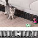 Under Couch Blocker for Toys 6" H, Plastic Under Furniture Gap Protector for Pets Blocker with Retainer, Spliced Barrier to Block Cats and Dogs for Bed Sofa Clearance (Black 12 Pack 6 Feet)