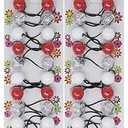 KOKO - Priemum 20 Pcs Bubble Hair Ties. Elastics Ties 18mm Ball Bubble Ponytail Holders, Colorful Elastic Accessories for Baby Kids Children Girls Women All Ages (RED WHITE CLEAR)