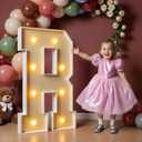 imprsv 3FT Block Marquee Letters, Light Up Letters for Birthday Baby Shower Party Backdrop Decor, Large Light Up R for Wedding Decorations Engagement Party Decorations