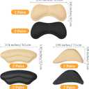 12 Pairs Shoe Filler Shoe Inserts for Women Too Big Self-Adhesive Heel Grips Liner Cushions to Fix Shoes Too Big for Men Prevent Heel Pain Blisters (Skin Color, Black)