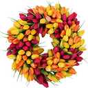 The Wreath Depot Blush Tulip Front Door Wreath 19 Inch, Gorgeous Full Spring Door Wreath Designed in USA, Measures True to Size, White Gift Box Included