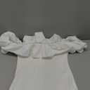 OYOANGLE Women's Ruffle Trim Off Shoulder Short Sleeve Blouse Party Tops Shirt (Medium)