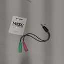 MillSO Headphone Mic Splitter, 3.5mm Headset Adapter (Microphone + Audio) 2 TRS Female to TRRS Male CTIA Stereo Jack Y Cable Compatible for Dual-Plug Gaming Headset to Xbox, PS4, Phone, Laptop, PC (1 Pack / 0.6 Feet, Black)