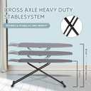 Jakeefud Deluxe Ironing Board with Heat Resistant Cover and Thicken Felt Pad, Heavy Sturdy Legs,Full Size Hanger Iron Board,Foldable (L-Grey)