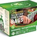 UNNI Compostable Trash Bags, 13 Gallon / 49.2 Liter, 50 Count, Extra Thick 0.9 Mil Tall Kitchen Food Scrap Bin Liners, Certified by BPI, CMA & OK compost HOME, Meets the ASTM D6400 Standard