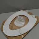 Mayfair Linden Slow Close Toilet Seat, Non Slip Heavy Duty Wood, Easy Install, Elongated, White