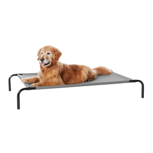 Amazon Basics Cooling Breathable Elevated Dog Bed with Metal Frame for Large Dogs, 51" x 31" x 8", Grey