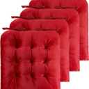 ELFJOY 4 Pack Chair Cushions for Dining Chairs with U-Shape Red 16"x16", 4 Count