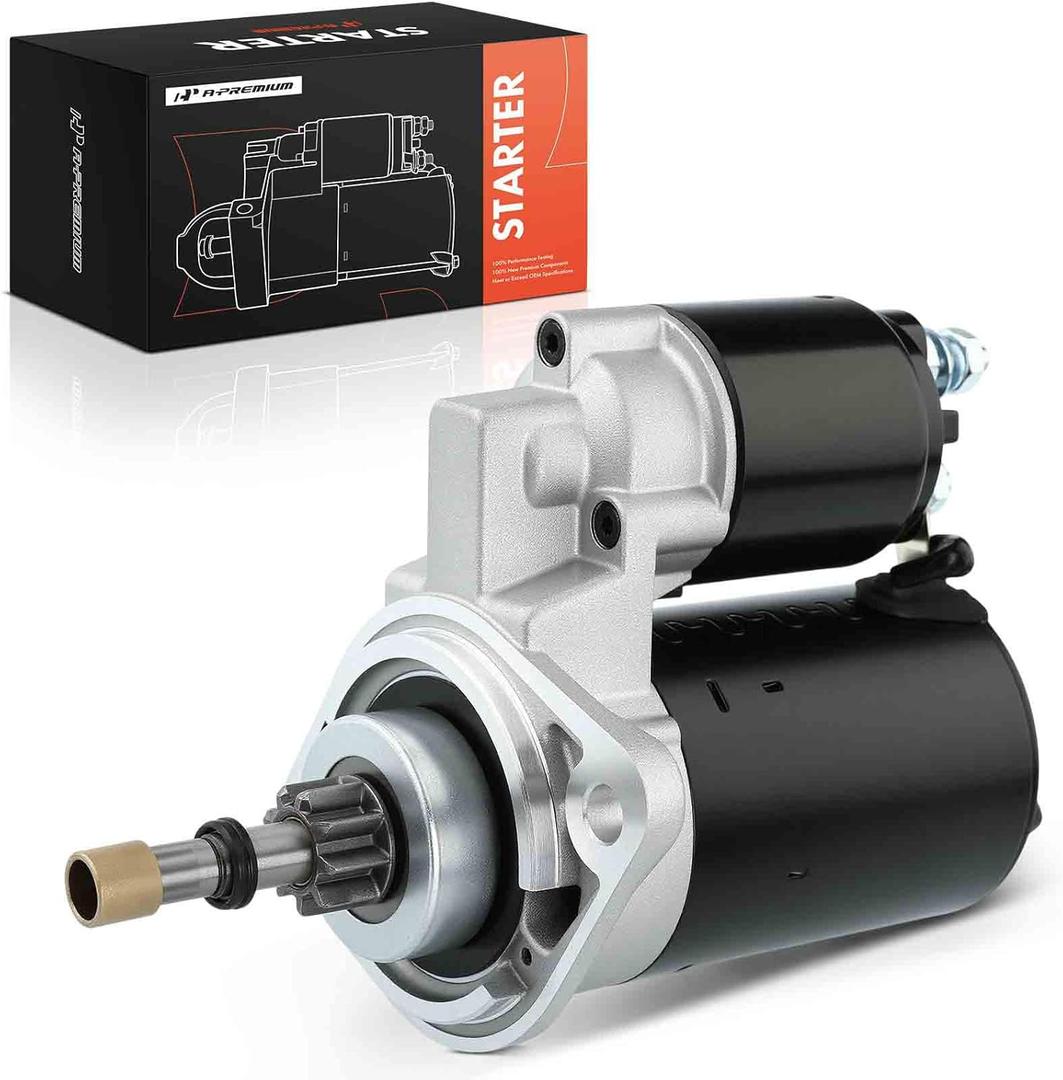 A-Premium Starter Motor Compatible with Porsche 914 70-73 1.7L, 74-75 1.8L & VW Beetle 67-69 1.5L, 70-79 1.6L & Combi, Karmann Ghia, 1.1KW 12V CCW 9 Teeth, Replace# 6004AA0021, 111911023, 111911023A