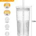 QWEZXO Glass Cups With Lids and Glass Straws20 OZ High Borosilicate Glass Tumbler Iced Coffee Water Smoothie