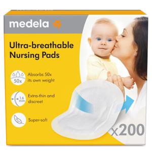 Medela Ultra-Breathable Disposable Nursing Pads 200 Count, New and Improved, Highly Absorbent, Breathable and Discreet for Comfortable Wear