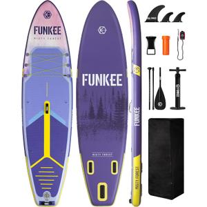 1134"6" Extra Wide Inflatable Stand Up Paddle Board, Sup Board with Removable Fins, Backpack, Floating Paddle, Safety Leash, Floating Phone Case for Adults & Youth of All Skill Levels