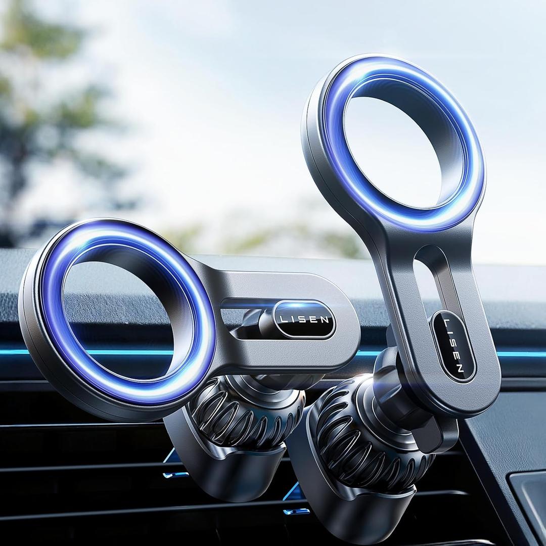 LISEN for MagSafe Car Mount, Magnetic Phone Holder for Car Air Vent Phone Mount, Hands Free Car Phone Mount Phone Holders for Your Car Accessories for Women Men for iPhone 17 Pro Max, Gifts for Mom