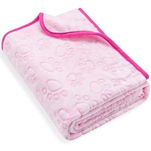 Pink Blanket for Dog Accessories Girl, Pink Stuff for Small Puppy Kitten Indoor Cats, Washable Soft Dog Blanket Supplies (32x40 inches)