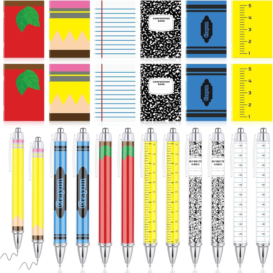 Thenshop 24 Pcs Teacher Appreciation Gifts Bulk Teachers Notebook Pens Bulk End of Year Thank You Gifts for Teacher Employee Team Coworker Nurse Staff Office Supplies(24 Pcs,Colorful)