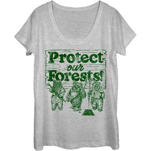 Star Wars Women's Protect Our Forest (Gray, L)