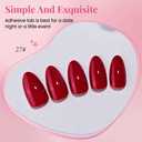 evpct Glossy Press on Nails Short Almond Short for Women, Dark Red Fake Nail with Kits Salon Quality Reusable Stick on Nails In 15 Sizes 30Pcs Full Cover False Nail Soft Gel Set Kit for Gift, 27 (30 Fl Oz (Pack of 1))