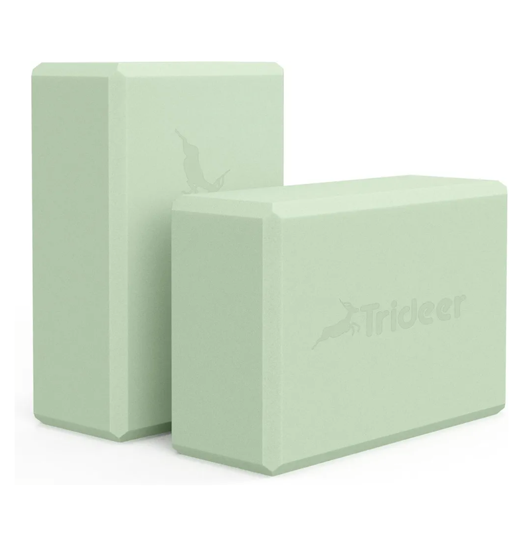 Trideer Yoga Blocks 2 Pack, Soft Non-Slip Surface Premium Foam Blocks, Supportive, Lightweight, Odor Resistant, Yoga Accessories for Pilates Meditation General Fitness Stretching Toning